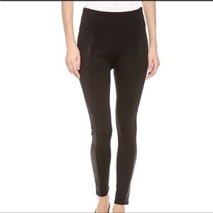 Spanx Ready To Wow Black Leggings with Snakeskin Print on Side